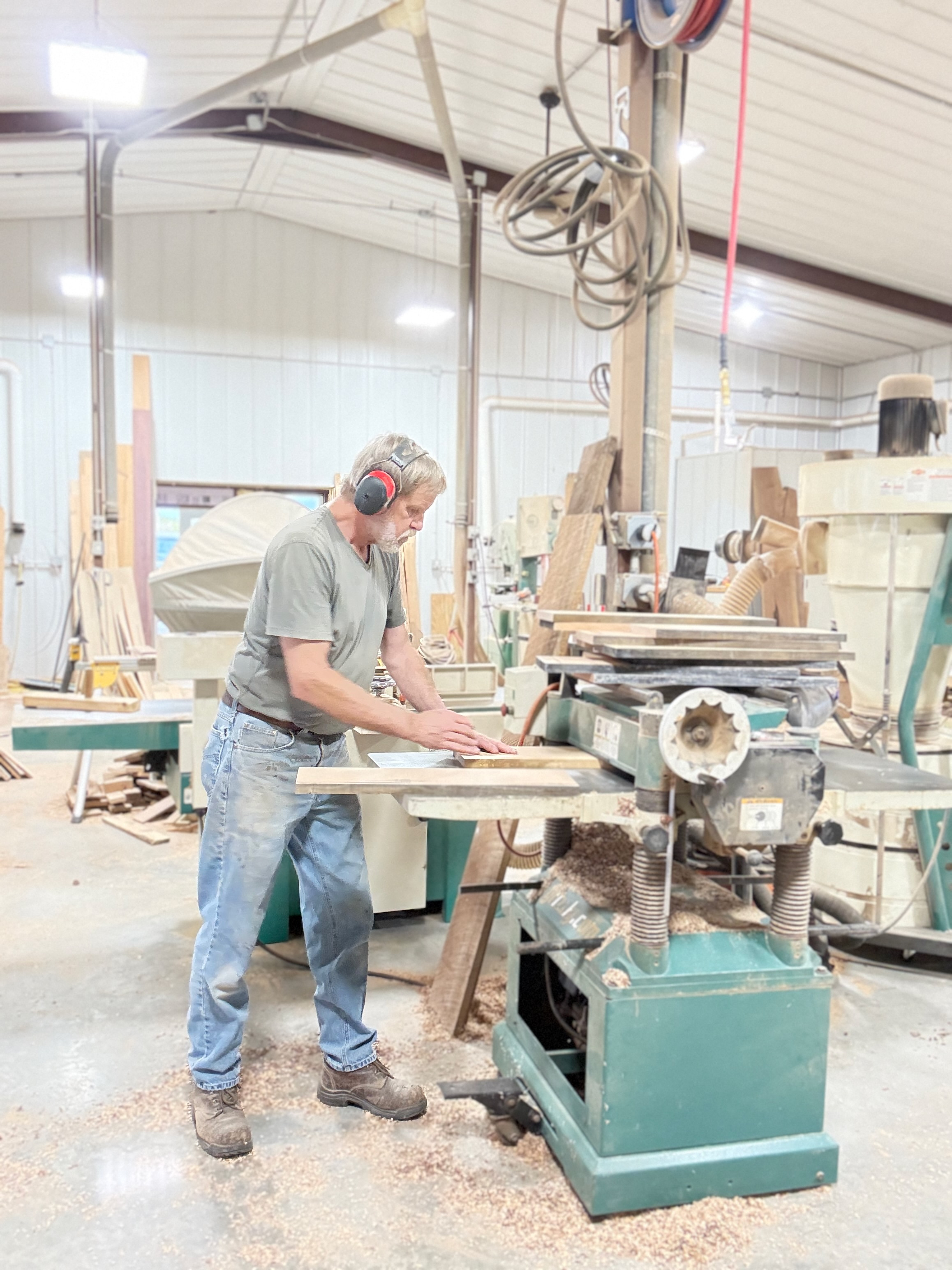 Aaron Newton at work in the shop
