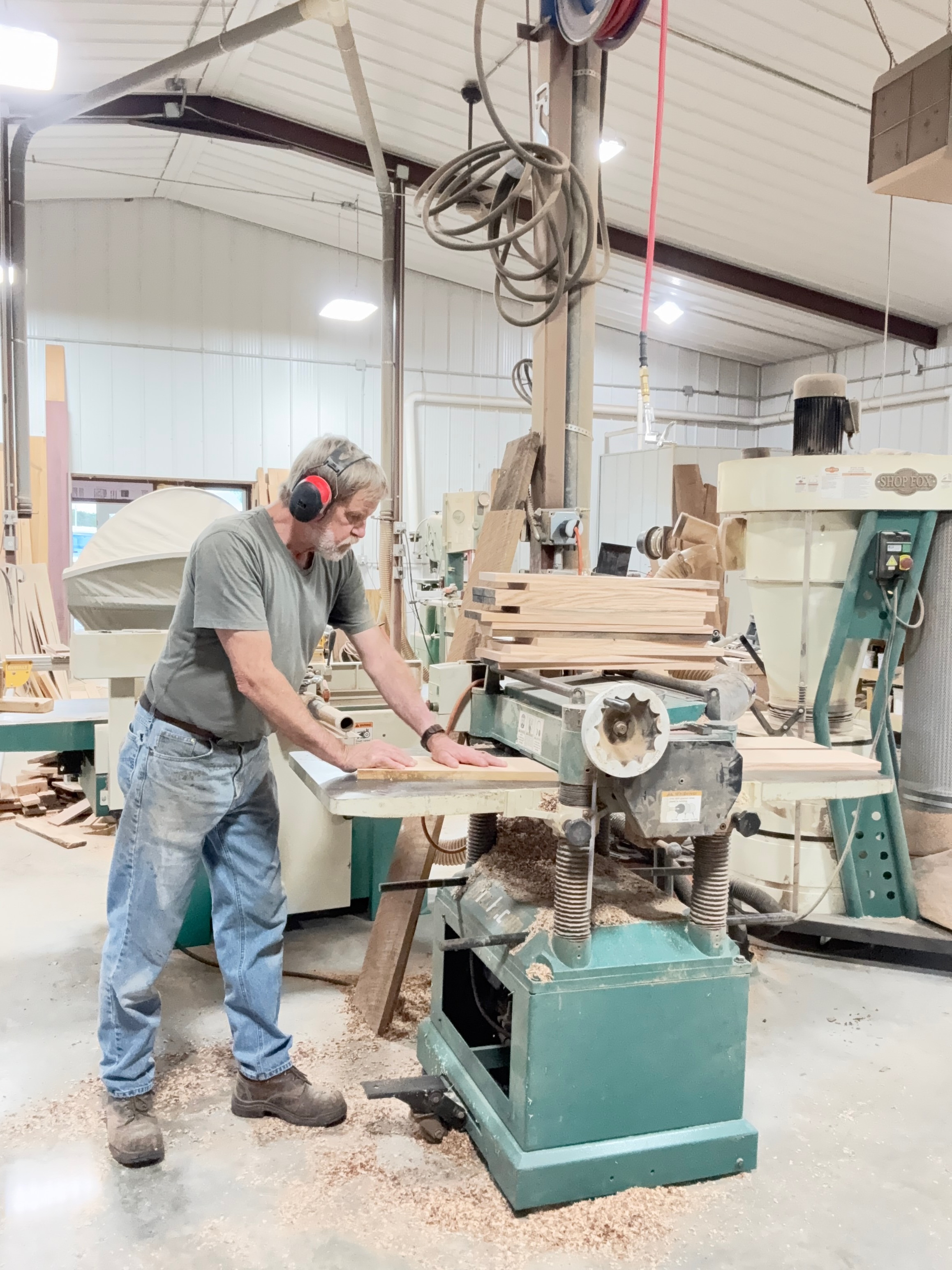 Aaron Newton at work in the shop