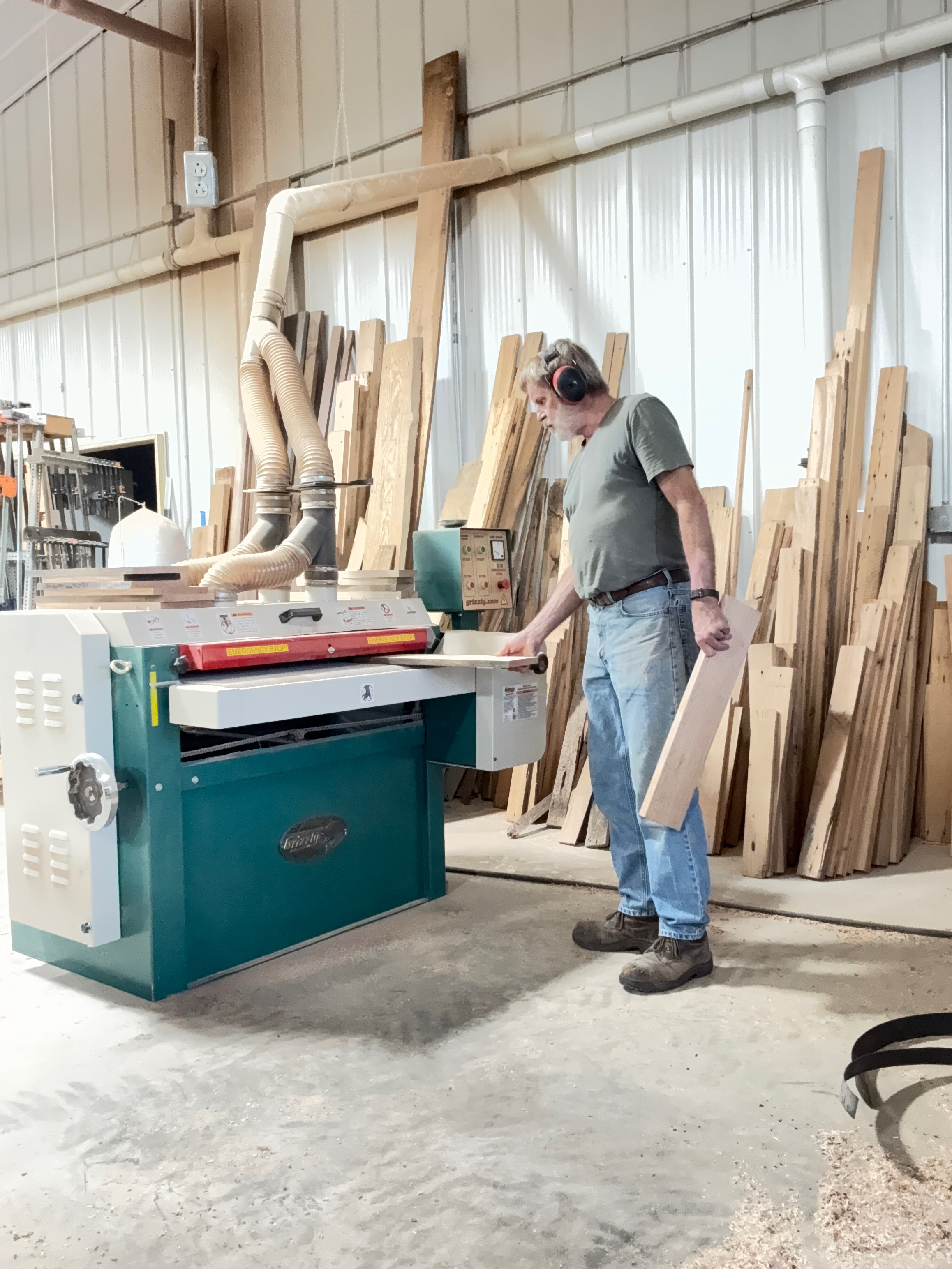 Aaron Newton at work in the shop