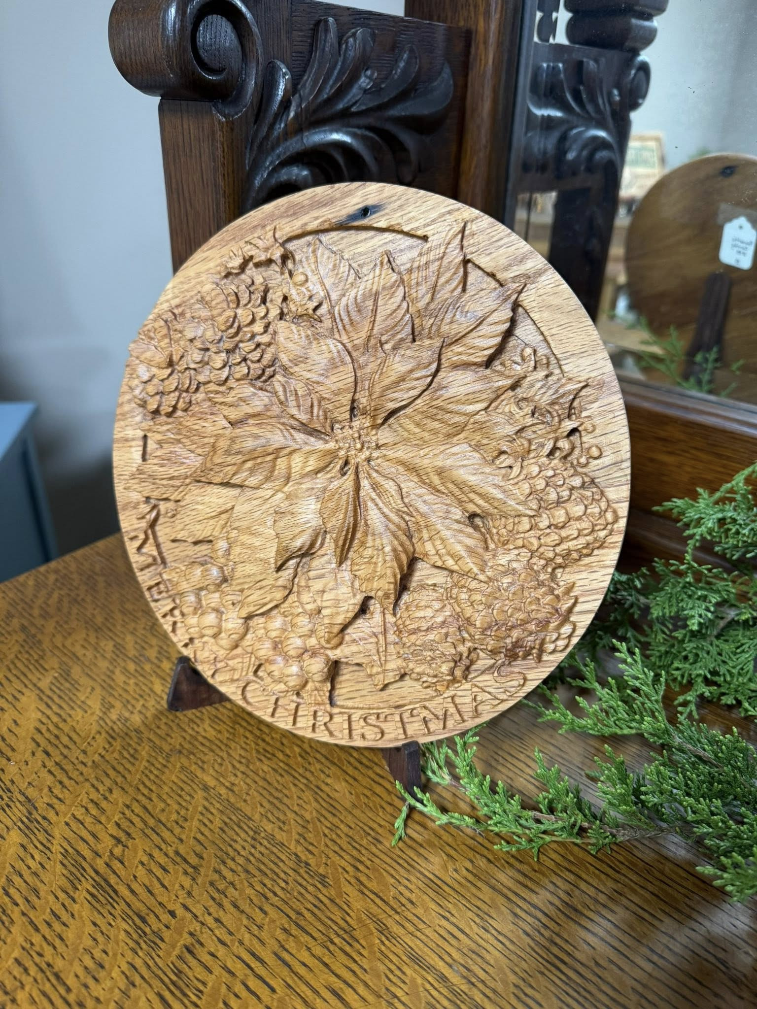 Christmas Poinsettia Engraving